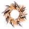 26" Coral Orange & Brown Pampas Pre-Lit LED Wreath
